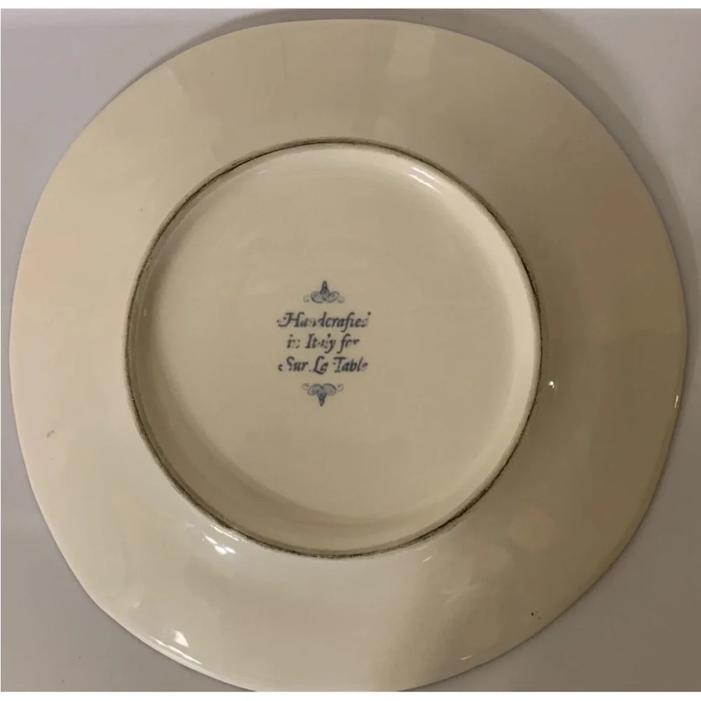 Sur La‎ Table salad plate 8 3/4” china dinnerware handcrafted in Italy
